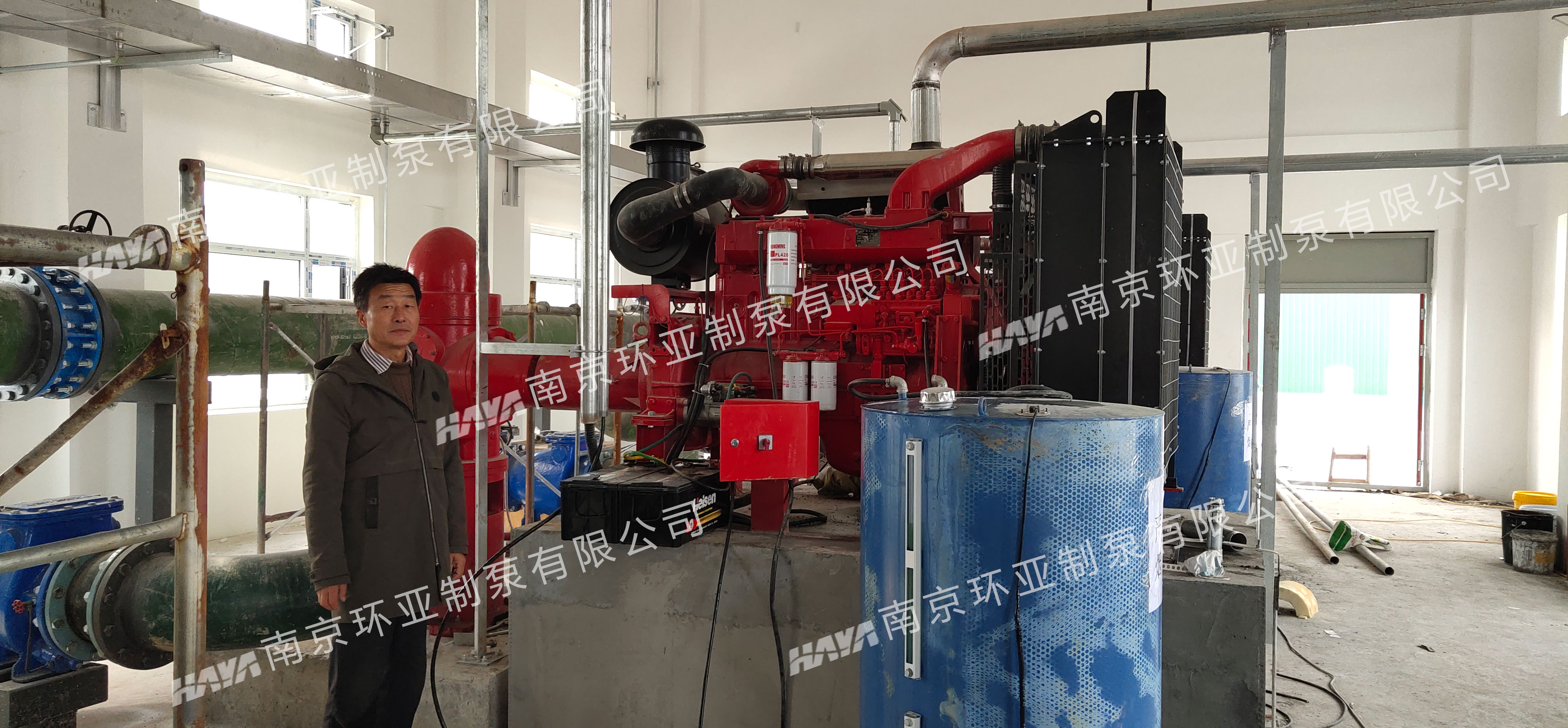 濰坊LNG調(diào)峰儲氣站工程用柴機(jī)油長軸深井消防泵安裝調(diào)試(圖1)